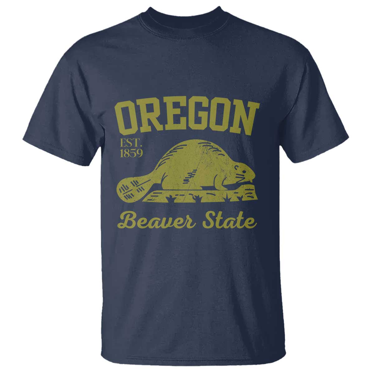 Beaver State Oregon T Shirt Est 1859 Vintage Flag