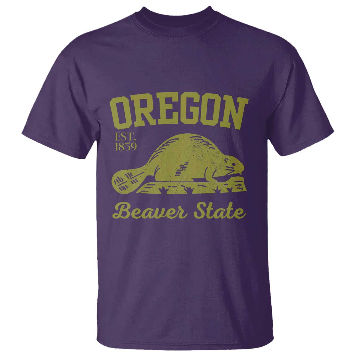 Beaver State Oregon T Shirt Est 1859 Vintage Flag