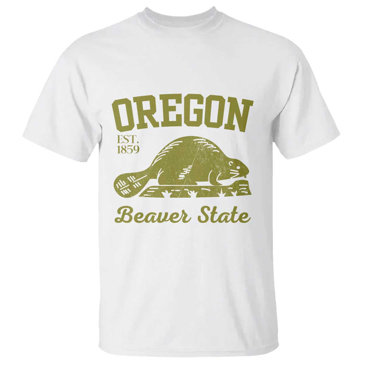 Beaver State Oregon T Shirt Est 1859 Vintage Flag
