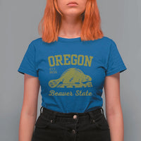 Beaver State Oregon T Shirt For Women Est 1859 Vintage Flag