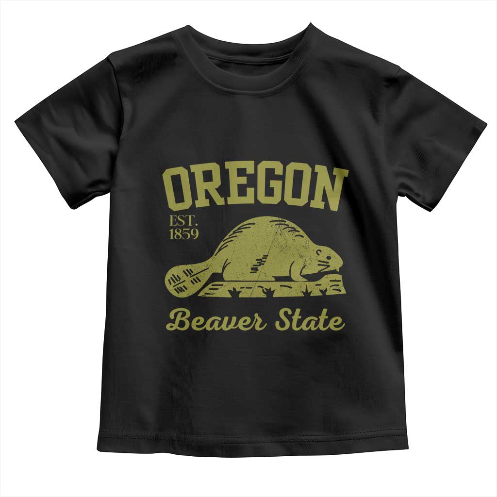 Beaver State Oregon Toddler T Shirt Est 1859 Vintage Flag