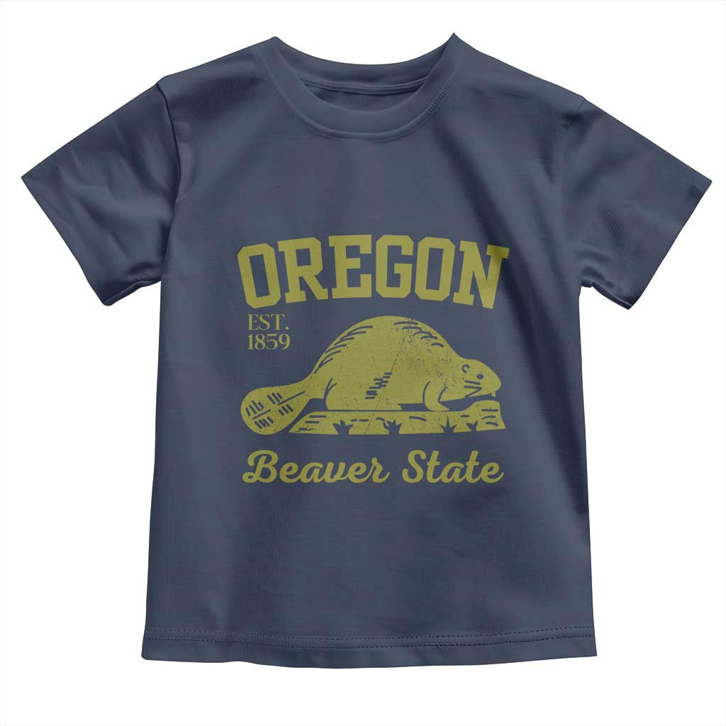 Beaver State Oregon Toddler T Shirt Est 1859 Vintage Flag