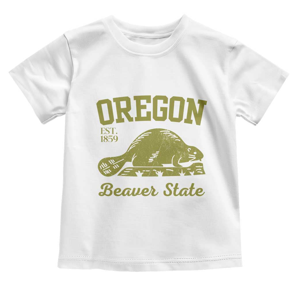 Beaver State Oregon Toddler T Shirt Est 1859 Vintage Flag