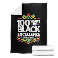 100 Years of Black Excellence 1926 2026 Throw Blanket African Tribal Pattern Heritage Celebrating Black History