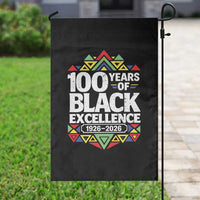 100 Years of Black Excellence 1926 2026 Garden Flag African Tribal Pattern Heritage Celebrating Black History