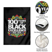 100 Years of Black Excellence 1926 2026 Garden Flag African Tribal Pattern Heritage Celebrating Black History