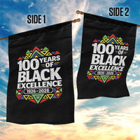 100 Years of Black Excellence 1926 2026 Garden Flag African Tribal Pattern Heritage Celebrating Black History