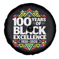 100 Years of Black Excellence 1926 2026 Spare Tire Cover African Tribal Pattern Heritage Celebrating Black History