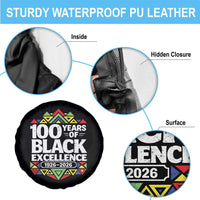 100 Years of Black Excellence 1926 2026 Spare Tire Cover African Tribal Pattern Heritage Celebrating Black History