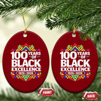 100 Years of Black Excellence 1926 2026 Ceramic Ornament African Tribal Pattern Heritage Celebrating Black History