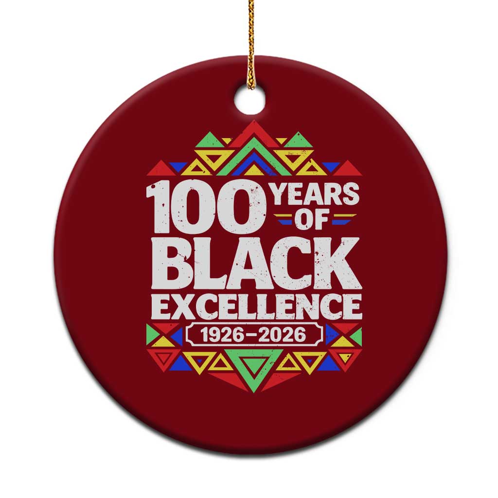 100 Years of Black Excellence 1926 2026 Ceramic Ornament African Tribal Pattern Heritage Celebrating Black History