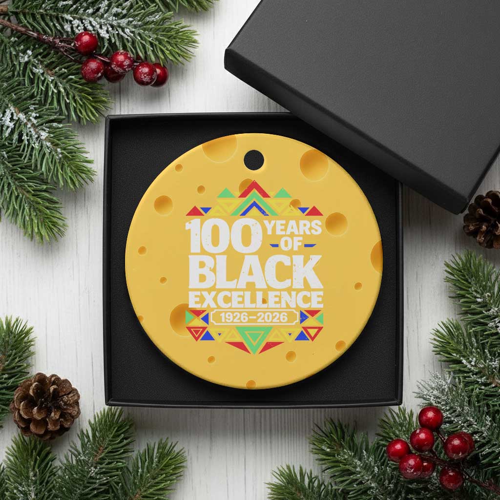 100 Years of Black Excellence 1926 2026 Ceramic Ornament African Tribal Pattern Heritage Celebrating Black History