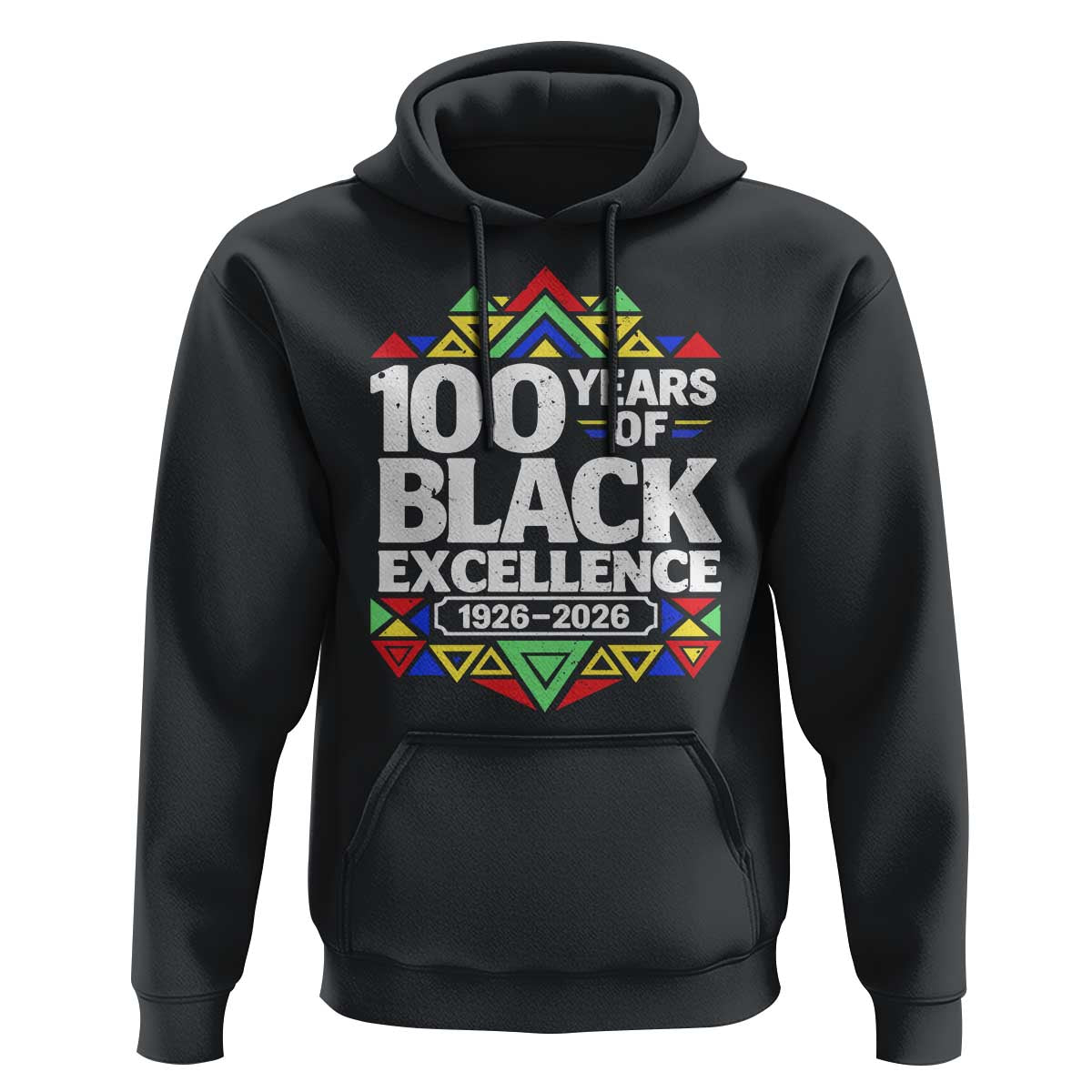 100 Years of Black Excellence 1926 2026 Hoodie African Tribal Pattern Heritage Celebrating Black History
