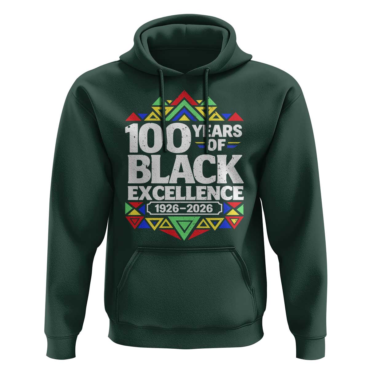 100 Years of Black Excellence 1926 2026 Hoodie African Tribal Pattern Heritage Celebrating Black History