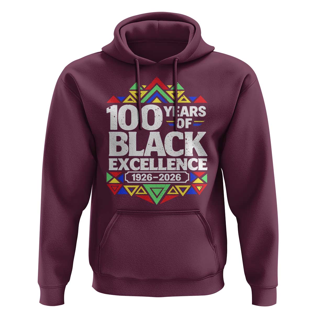 100 Years of Black Excellence 1926 2026 Hoodie African Tribal Pattern Heritage Celebrating Black History