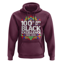 100 Years of Black Excellence 1926 2026 Hoodie African Tribal Pattern Heritage Celebrating Black History
