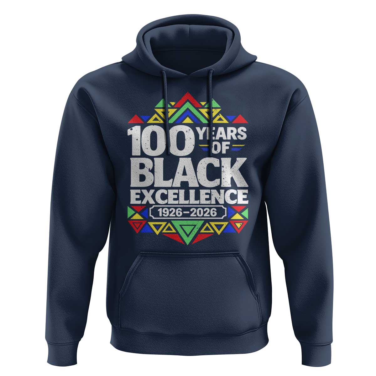 100 Years of Black Excellence 1926 2026 Hoodie African Tribal Pattern Heritage Celebrating Black History