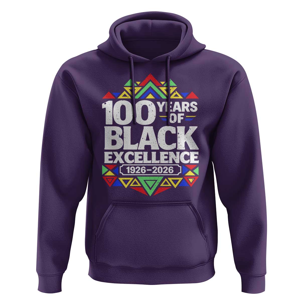 100 Years of Black Excellence 1926 2026 Hoodie African Tribal Pattern Heritage Celebrating Black History