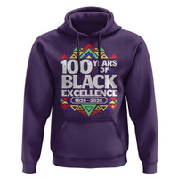 100 Years of Black Excellence 1926 2026 Hoodie African Tribal Pattern Heritage Celebrating Black History
