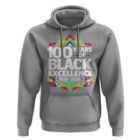 100 Years of Black Excellence 1926 2026 Hoodie African Tribal Pattern Heritage Celebrating Black History