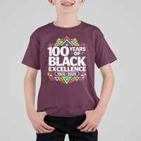 100 Years of Black Excellence 1926 2026 T Shirt For Kid African Tribal Pattern Heritage Celebrating Black History