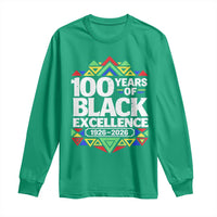 100 Years of Black Excellence 1926 2026 Long Sleeve Shirt African Tribal Pattern Heritage Celebrating Black History