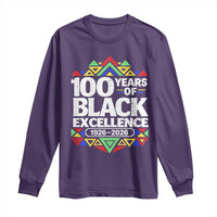 100 Years of Black Excellence 1926 2026 Long Sleeve Shirt African Tribal Pattern Heritage Celebrating Black History