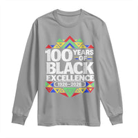 100 Years of Black Excellence 1926 2026 Long Sleeve Shirt African Tribal Pattern Heritage Celebrating Black History