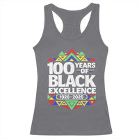 100 Years of Black Excellence 1926 2026 Racerback Tank Top African Tribal Pattern Heritage Celebrating Black History