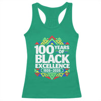 100 Years of Black Excellence 1926 2026 Racerback Tank Top African Tribal Pattern Heritage Celebrating Black History