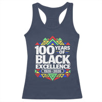 100 Years of Black Excellence 1926 2026 Racerback Tank Top African Tribal Pattern Heritage Celebrating Black History