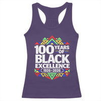 100 Years of Black Excellence 1926 2026 Racerback Tank Top African Tribal Pattern Heritage Celebrating Black History