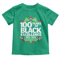 100 Years of Black Excellence 1926 2026 Toddler T Shirt African Tribal Pattern Heritage Celebrating Black History