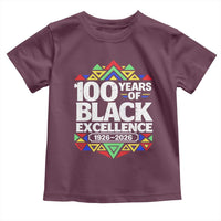 100 Years of Black Excellence 1926 2026 Toddler T Shirt African Tribal Pattern Heritage Celebrating Black History