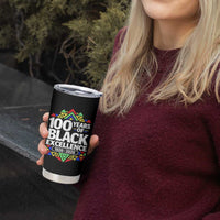 100 Years of Black Excellence 1926 2026 Tumbler Cup African Tribal Pattern Heritage Celebrating Black History