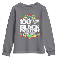 100 Years of Black Excellence 1926 2026 Youth Sweatshirt African Tribal Pattern Heritage Celebrating Black History