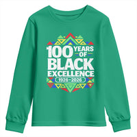 100 Years of Black Excellence 1926 2026 Youth Sweatshirt African Tribal Pattern Heritage Celebrating Black History