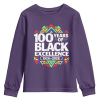 100 Years of Black Excellence 1926 2026 Youth Sweatshirt African Tribal Pattern Heritage Celebrating Black History