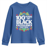 100 Years of Black Excellence 1926 2026 Youth Sweatshirt African Tribal Pattern Heritage Celebrating Black History