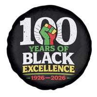 100 Years of Black Excellence 1926 2026 Spare Tire Cover Pan-African Raised Fist Pride Honoring Black History Legacy