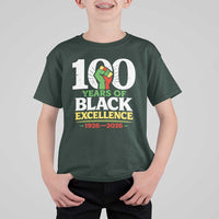 100 Years of Black Excellence 1926 2026 T Shirt For Kid Pan-African Raised Fist Pride Honoring Black History Legacy