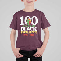 100 Years of Black Excellence 1926 2026 T Shirt For Kid Pan-African Raised Fist Pride Honoring Black History Legacy