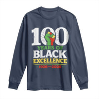 100 Years of Black Excellence 1926 2026 Long Sleeve Shirt Pan-African Raised Fist Pride Honoring Black History Legacy