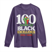 100 Years of Black Excellence 1926 2026 Long Sleeve Shirt Pan-African Raised Fist Pride Honoring Black History Legacy