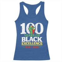 100 Years of Black Excellence 1926 2026 Racerback Tank Top Pan-African Raised Fist Pride Honoring Black History Legacy