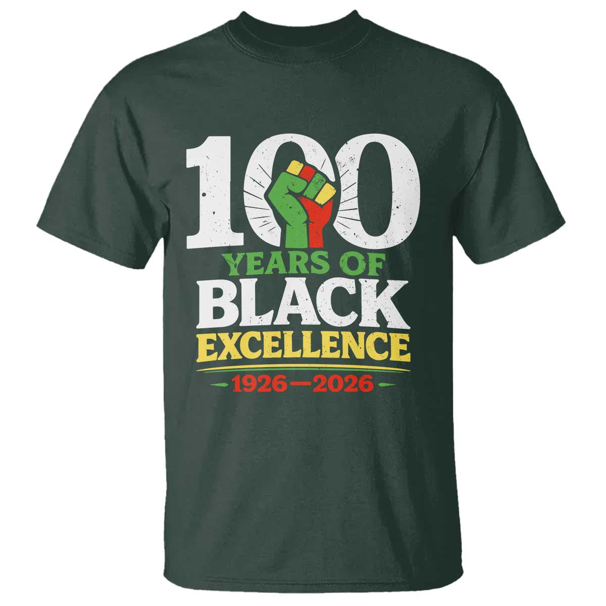 100 Years of Black Excellence 1926 2026 T Shirt Pan-African Raised Fist Pride Honoring Black History Legacy