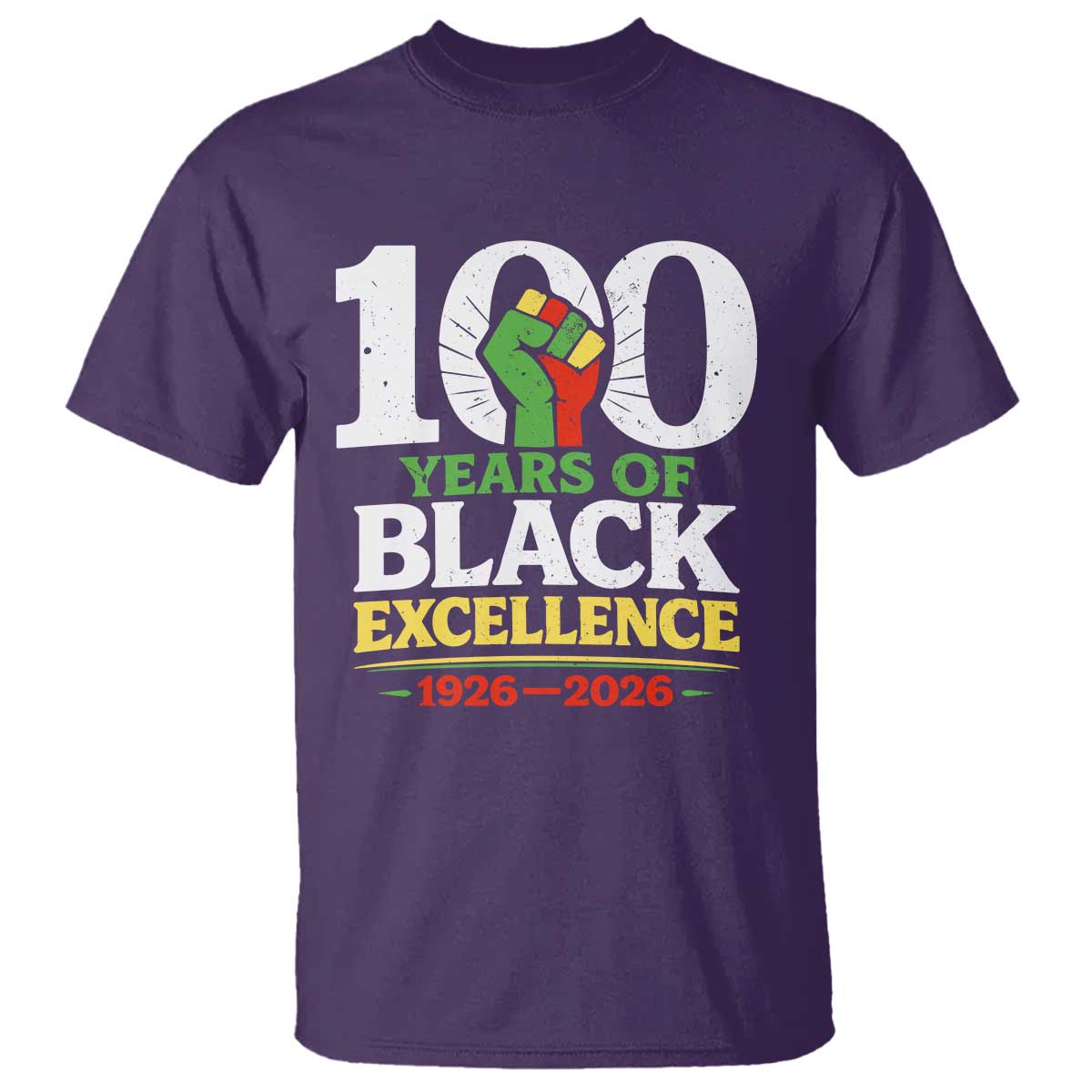 100 Years of Black Excellence 1926 2026 T Shirt Pan-African Raised Fist Pride Honoring Black History Legacy