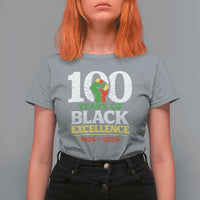 100 Years of Black Excellence 1926 2026 T Shirt For Women Pan-African Raised Fist Pride Honoring Black History Legacy