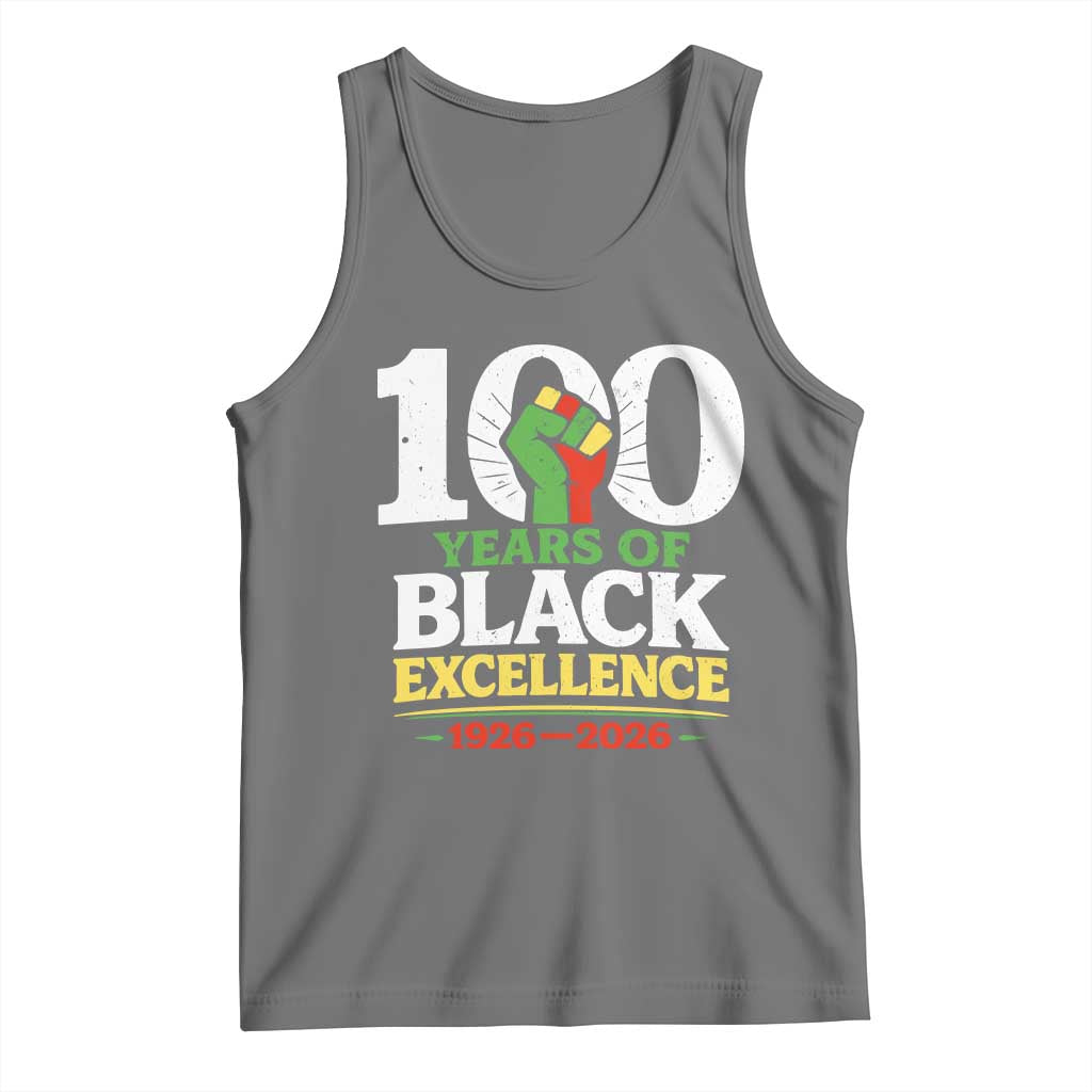 100 Years of Black Excellence 1926 2026 Tank Top Pan-African Raised Fist Pride Honoring Black History Legacy