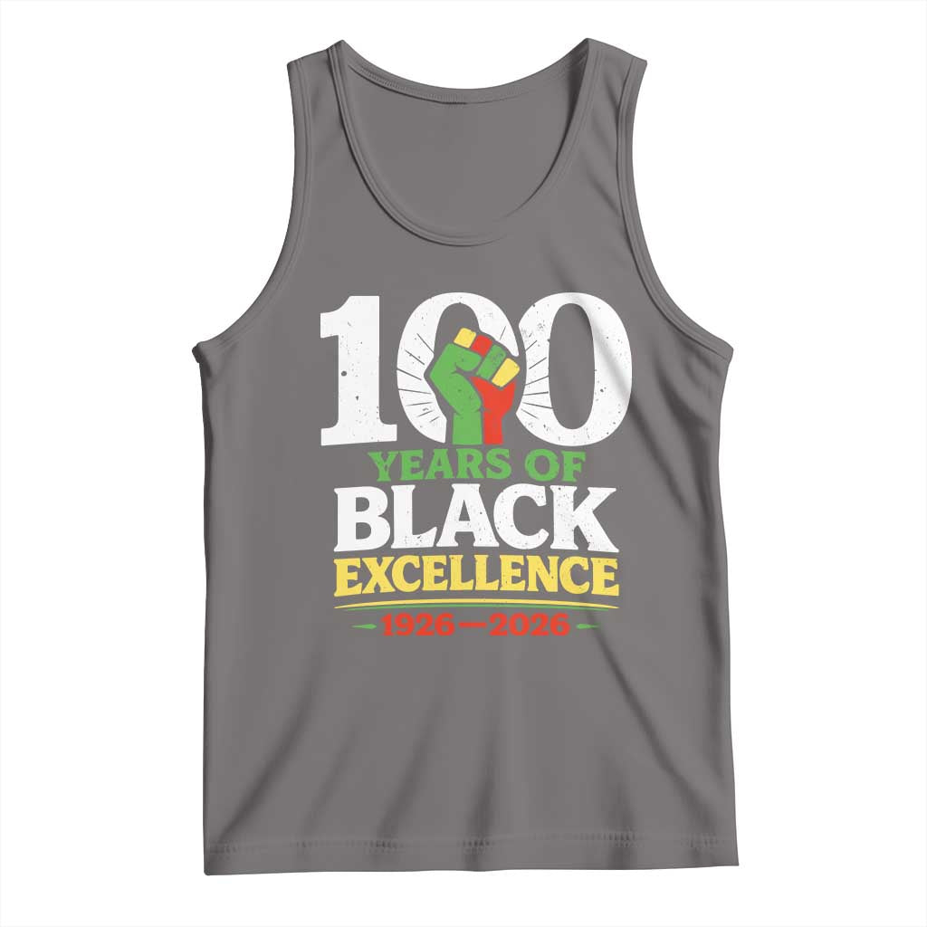 100 Years of Black Excellence 1926 2026 Tank Top Pan-African Raised Fist Pride Honoring Black History Legacy